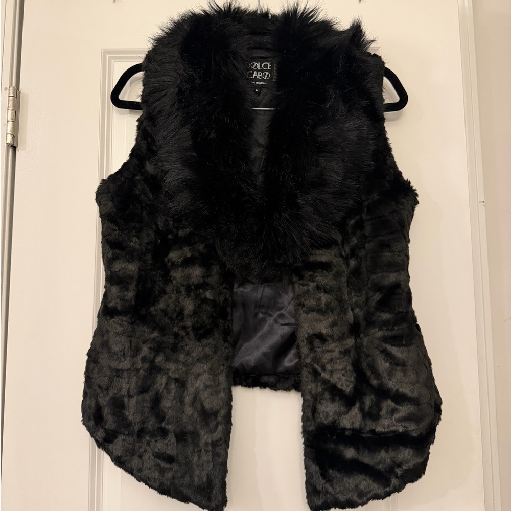 Dolce Cabo Black Faux Fur Vest